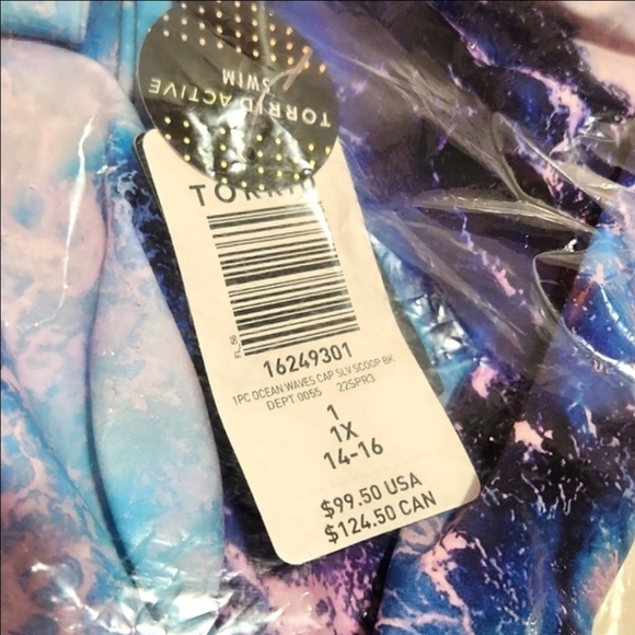 ❤️NWT VINTAGE TORRID TUMMY CONTROL WIRELESS OCEAN PRINT SWIMSUIT PLUS SIZE - Picture 12 of 12